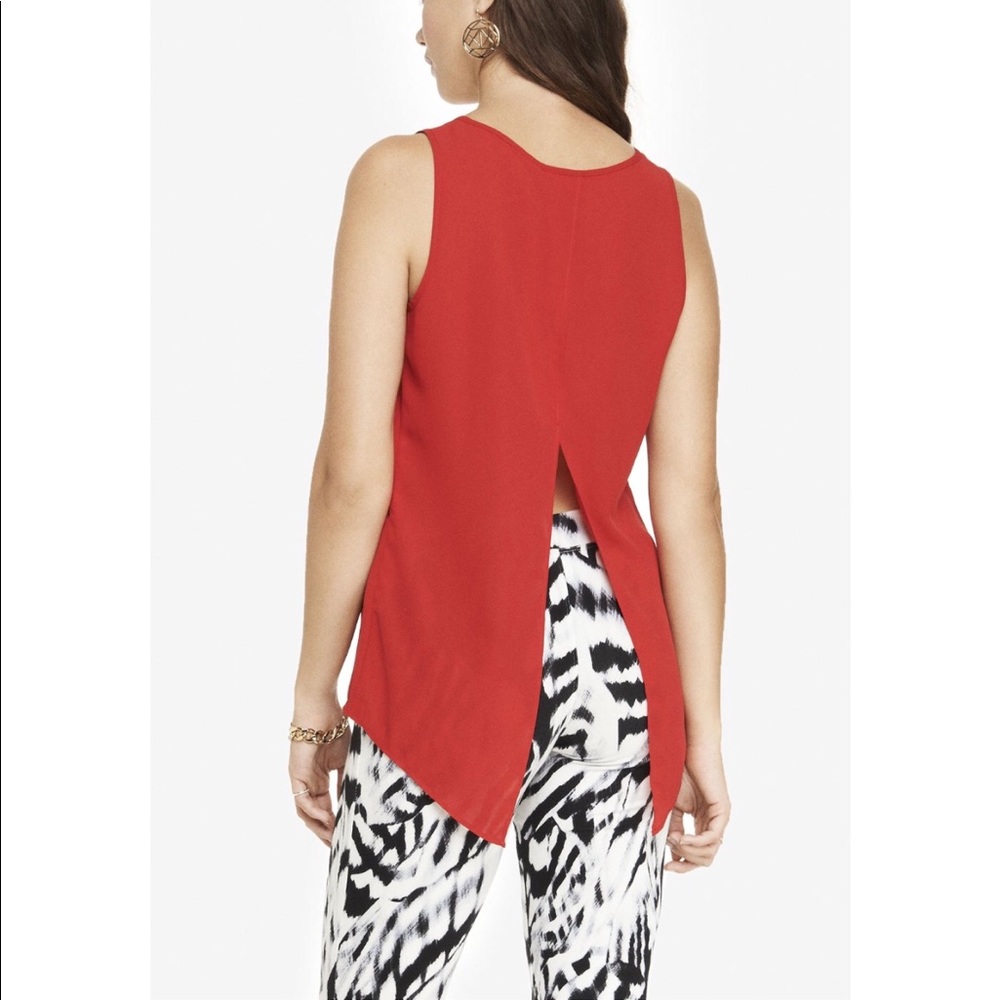 Express Red Split Back top